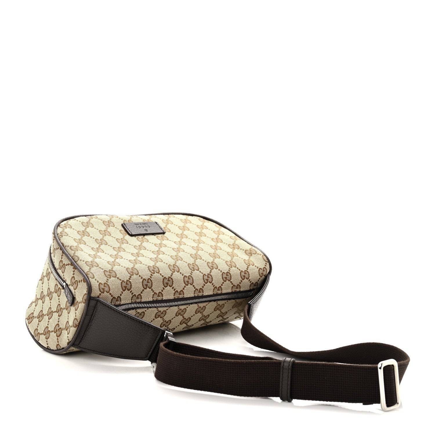 Monogram Dollar Calfskin Waist Pouch Beige Ebony Testa di Moro Marrone Scuro