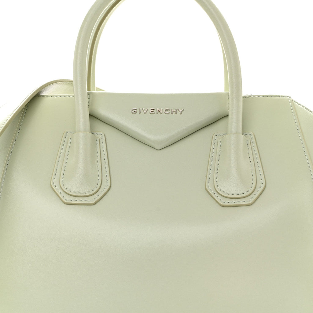 Shiny Lord Calfskin Small Antigona Aqua Green