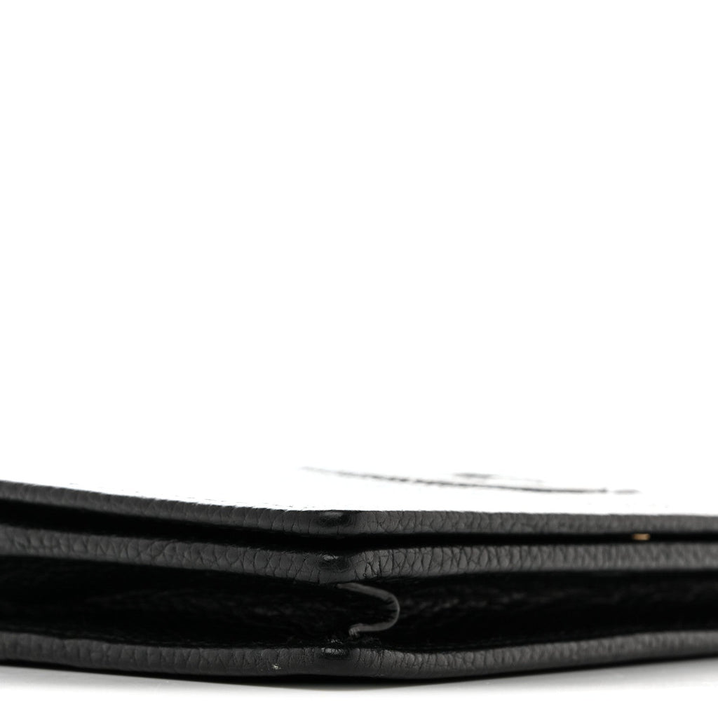 Pebbled Calfskin Soho Wallet On Chain Black