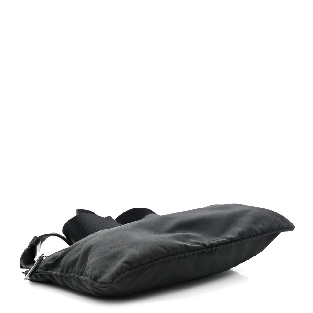 Tessuto Nylon Flat Messenger Bag Black