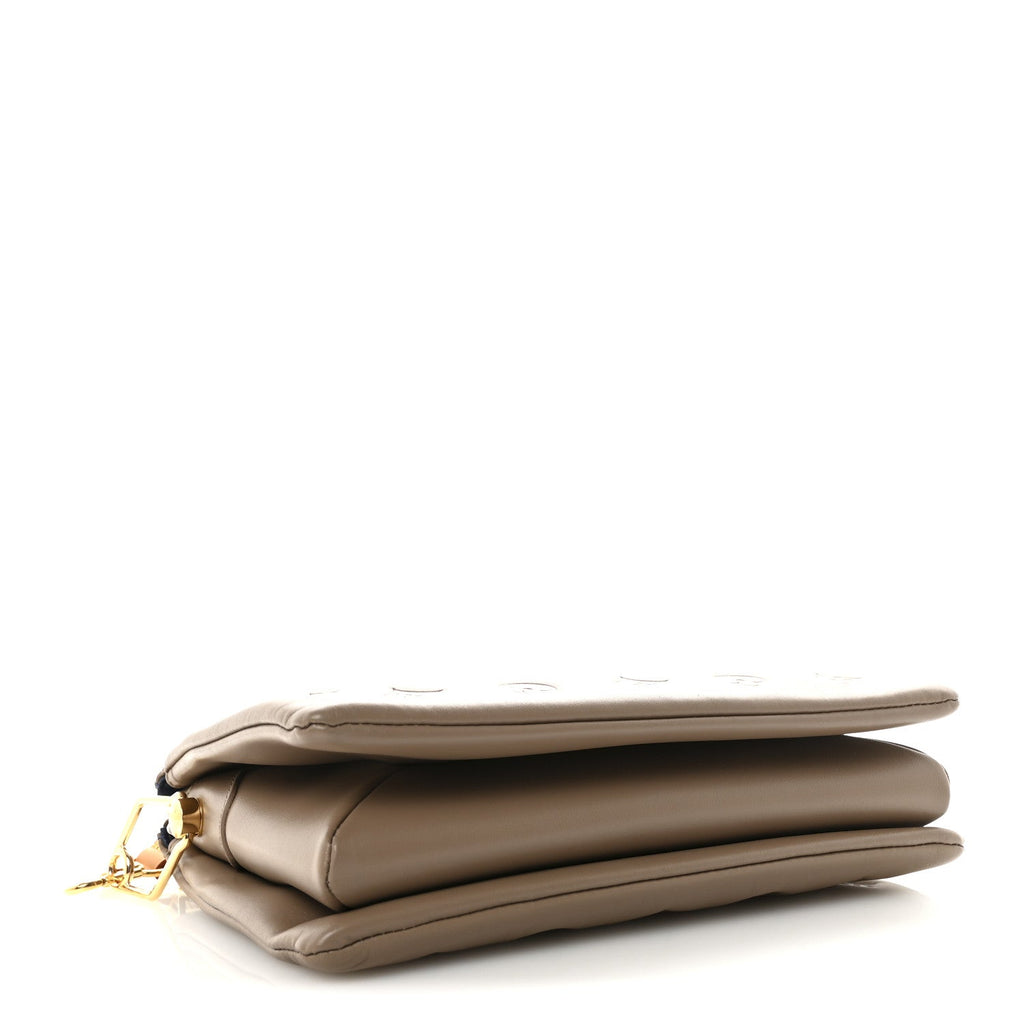 Lambskin Embossed Monogram Coussin PM Taupe