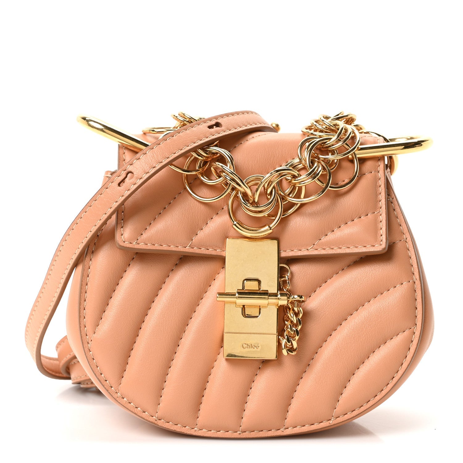 Calfskin Quilted Nano Drew Bijou Shoulder Bag Blushy Pink