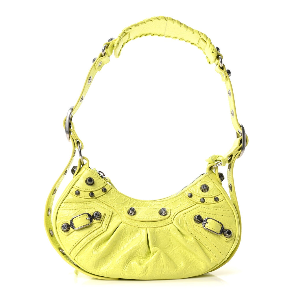 Agneau Arena Le Cagole Shoulder Bag XS Lime