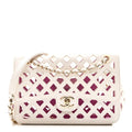 Lambskin Small Sea Through Flap White Multicolor
