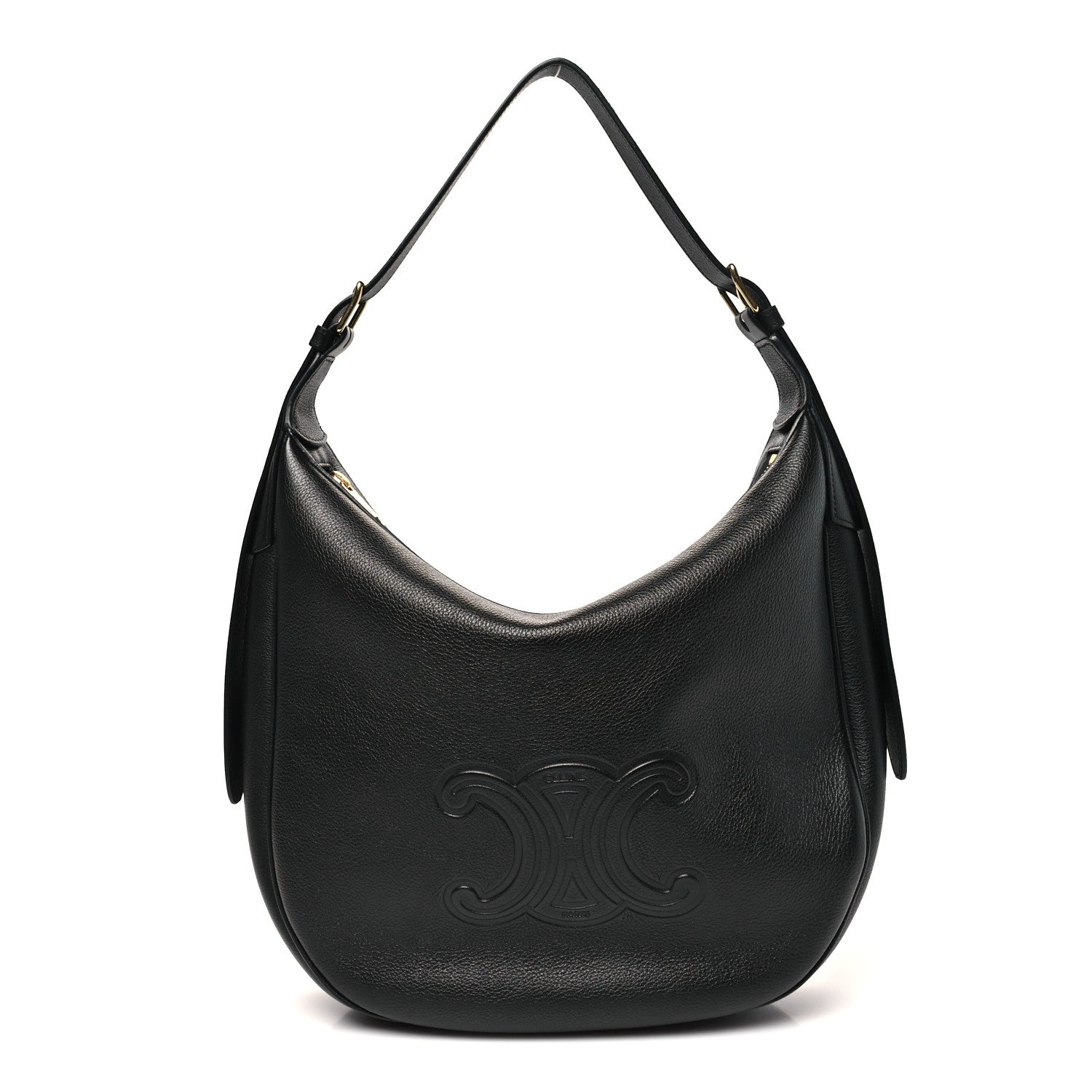 Supple Calfskin Cuir Triomphe Medium Heloise Shoulder Bag Black
