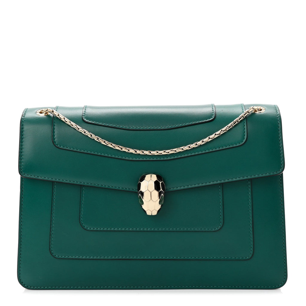 Calfskin Serpenti Forever Shoulder Bag Emerald Green