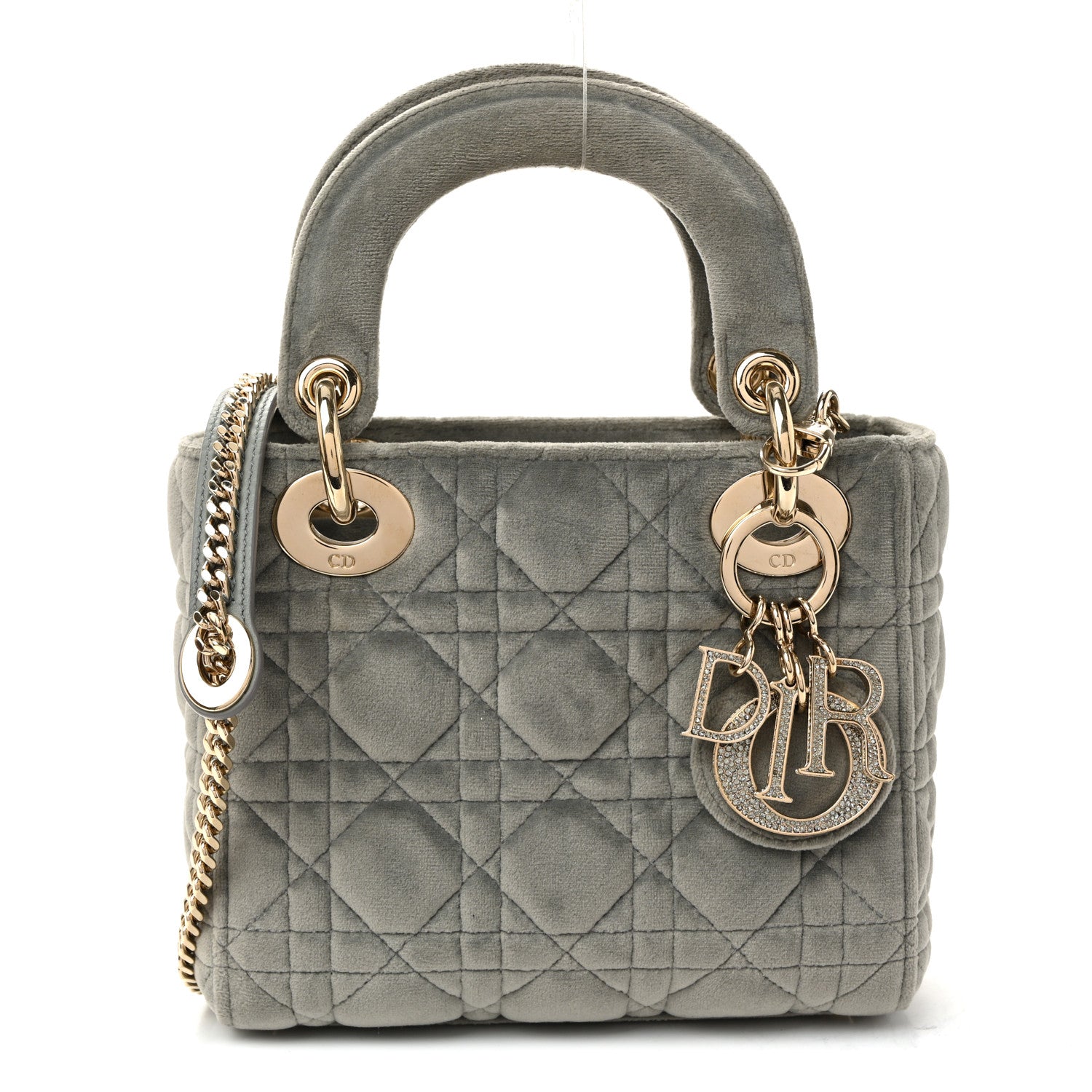 Velvet Mini Lady Dior Gray
