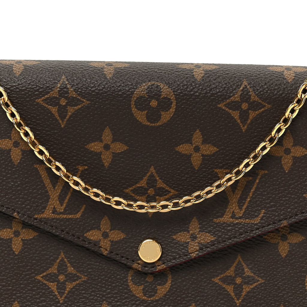 Monogram Pochette Felicie Chain Wallet Fuchsia