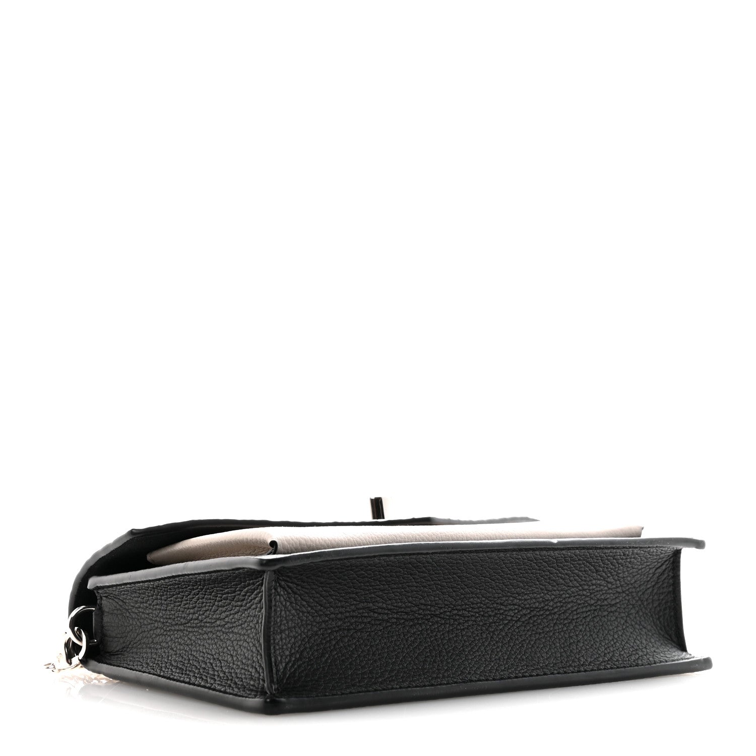 Soft Calfskin Snakeskin My Lockme Chain Bag Pochette Black