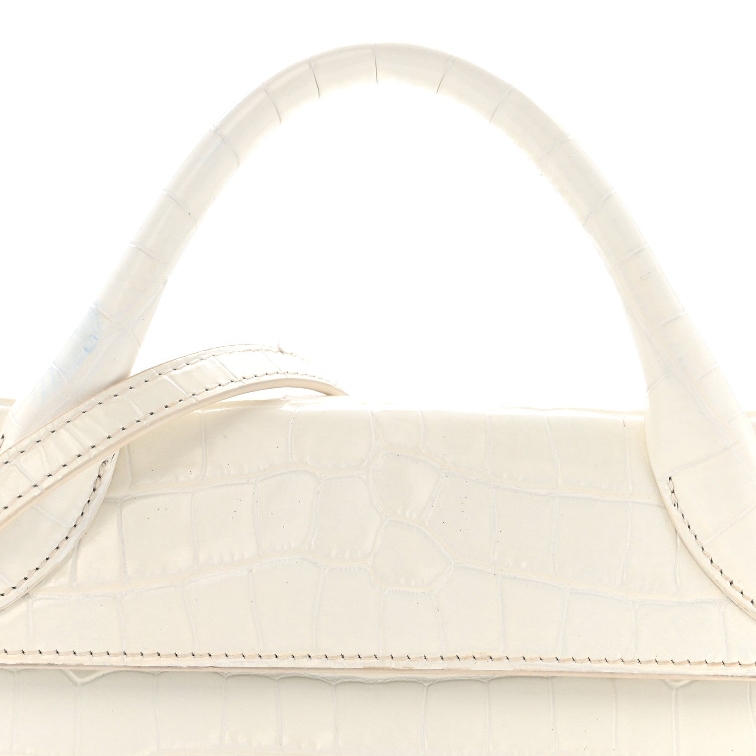Calfskin Crocodile Embossed Le Chiquito Long White