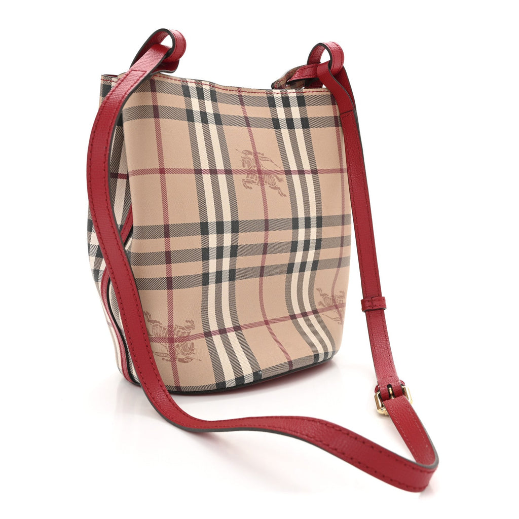 Haymarket Check Colours Small Lorne Bucket Crossbody Poppy Red