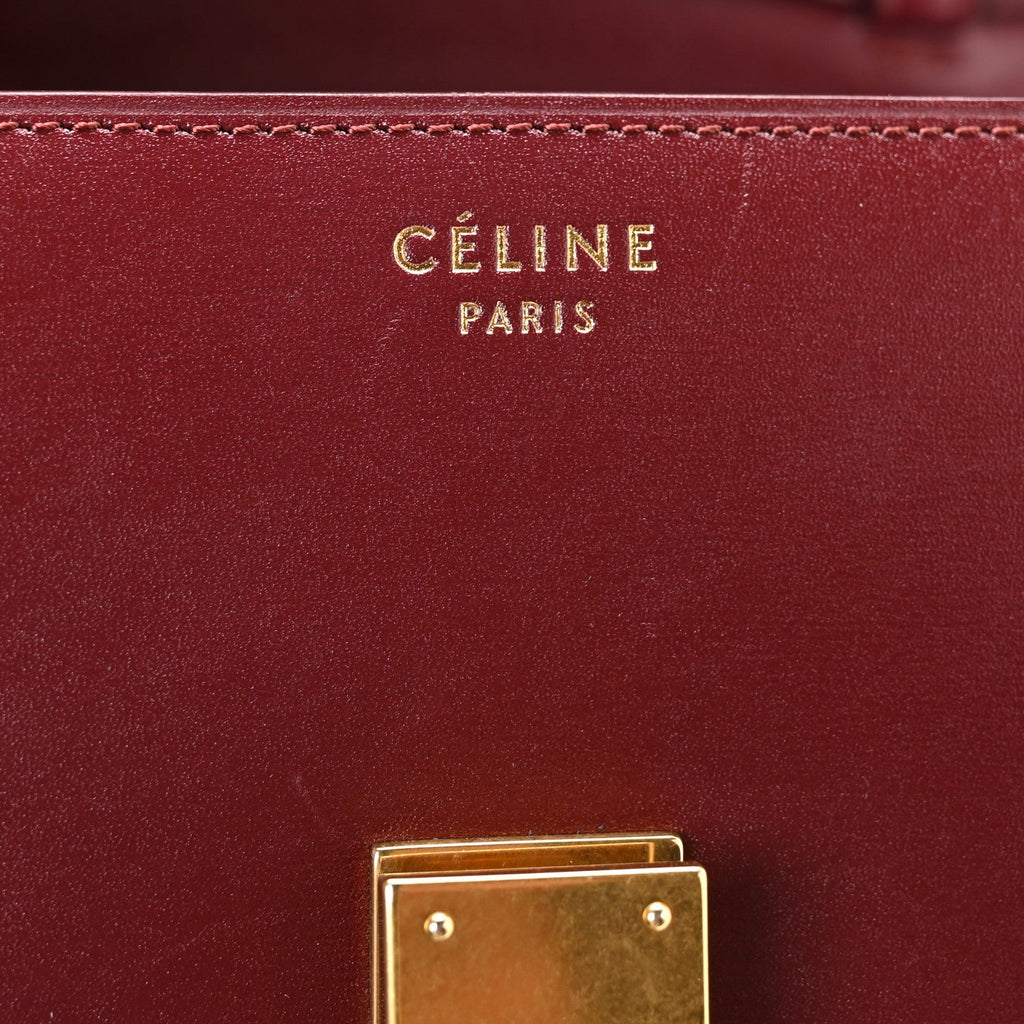 Box Calfskin Small Classic Box Flap Bag Burgundy