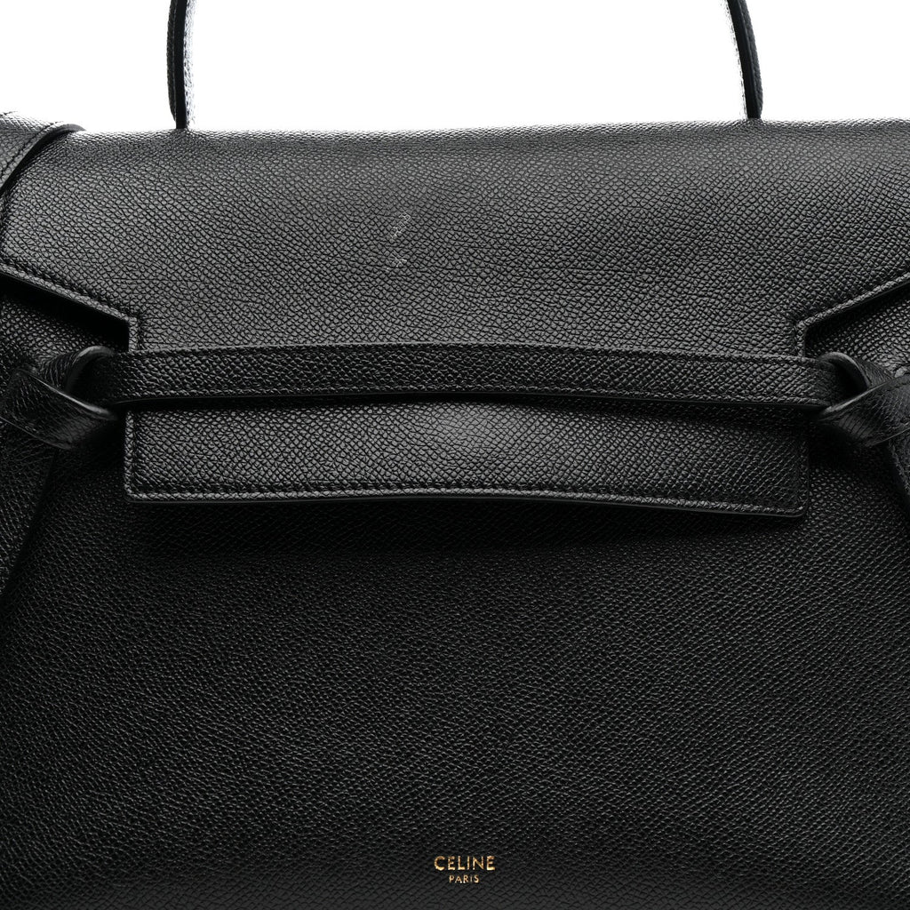 Baby Grained Calfskin Mini Belt Bag Black