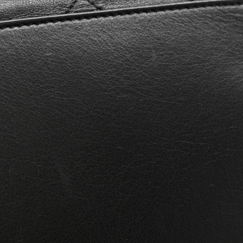 Calfskin Quilted Large Coco Pleats Tote Black
