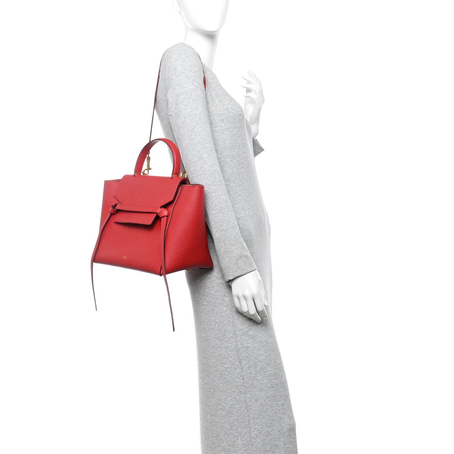 Grained Calfskin Mini Belt Bag Coquelicot