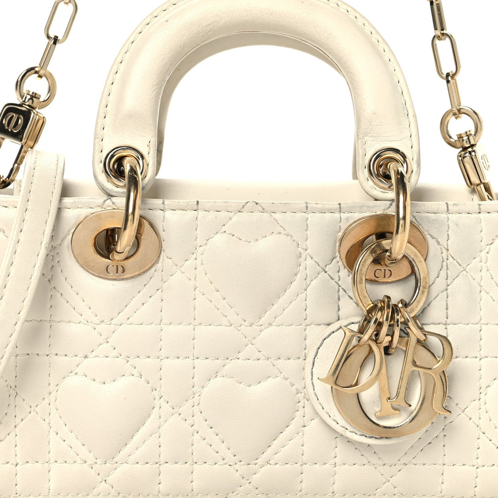 Lambskin Cannage Dioramour Micro Lady D-Joy Latte