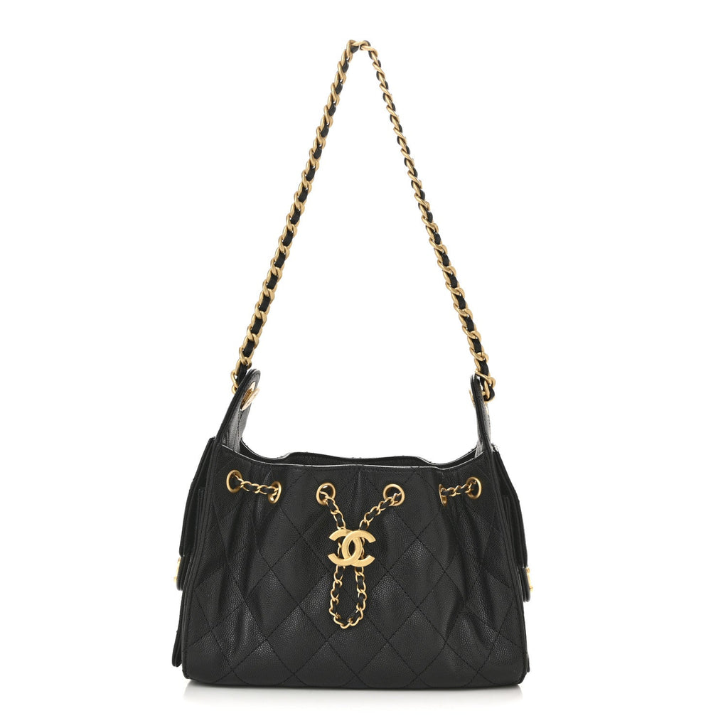 Caviar Quilted Mini Chanel 25 Handbag Black