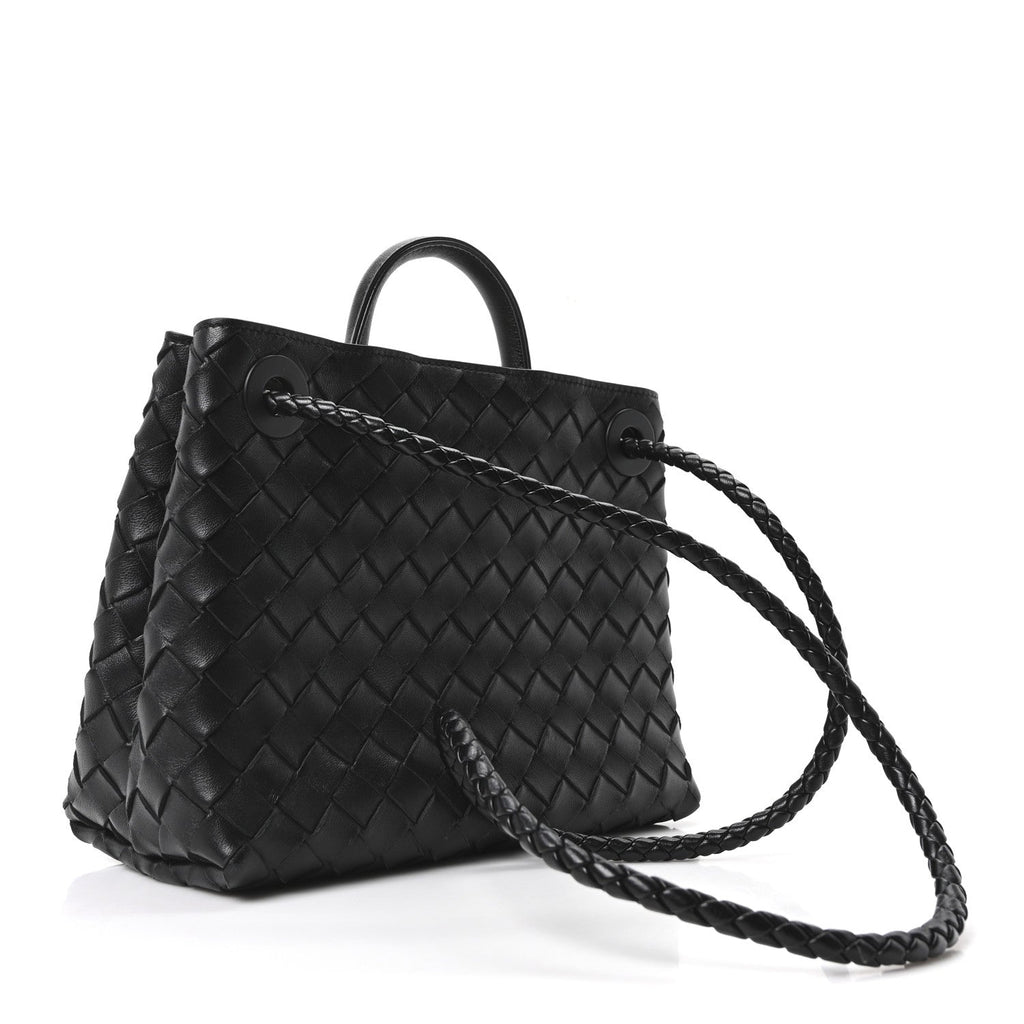 Nappa Intrecciato Small Andiamo Shoulder Bag Black