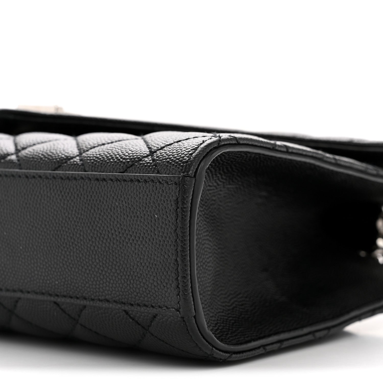 Grain De Poudre Textured Mixed Matelasse Triquilt Medium Monogram Satchel Black