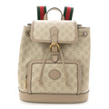 GG Supreme Monogram Azalea Calfskin Retro Interlocking G Buckle Backpack Beige Mystic White