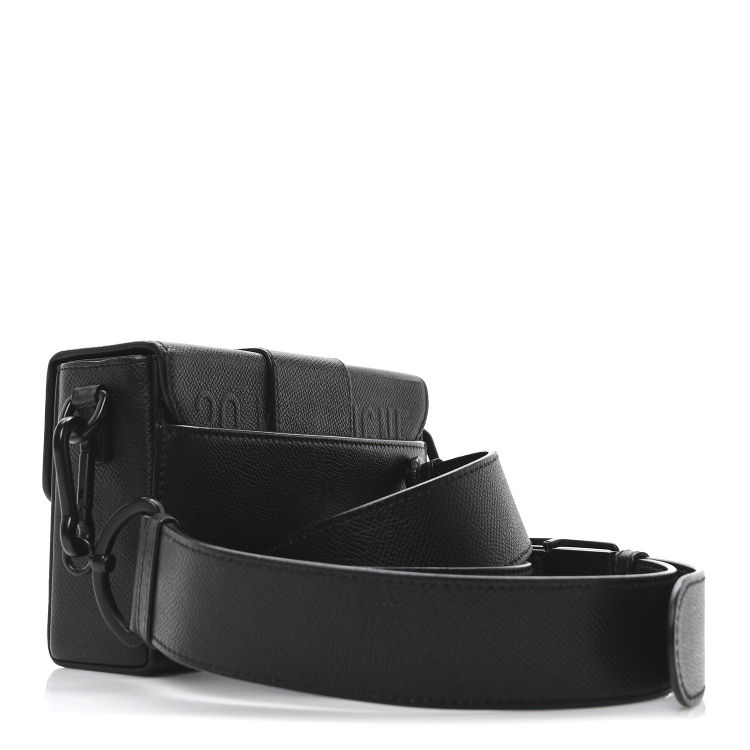 Ultra Matte Grained Calfskin 30 Montaigne Box Bag Black