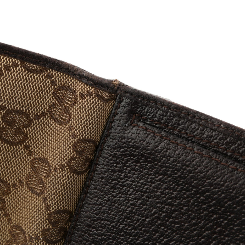 Monogram Calfskin Ladies Web Continental Wallet Beige Ebony Cocoa