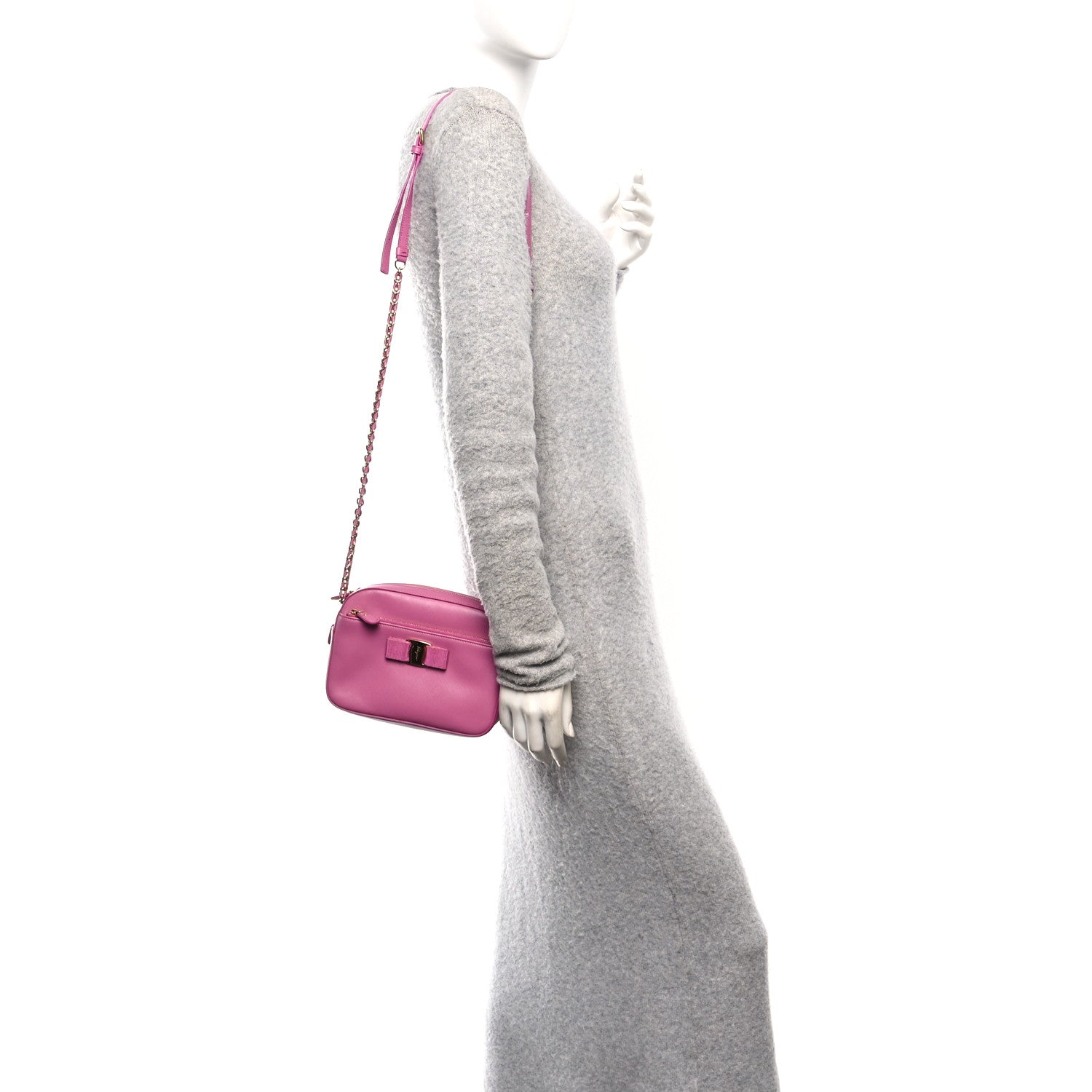Saffiano Lydia Bow Camera Bag Pink