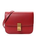 Box Calfskin Medium Classic Box Flap Bag Red