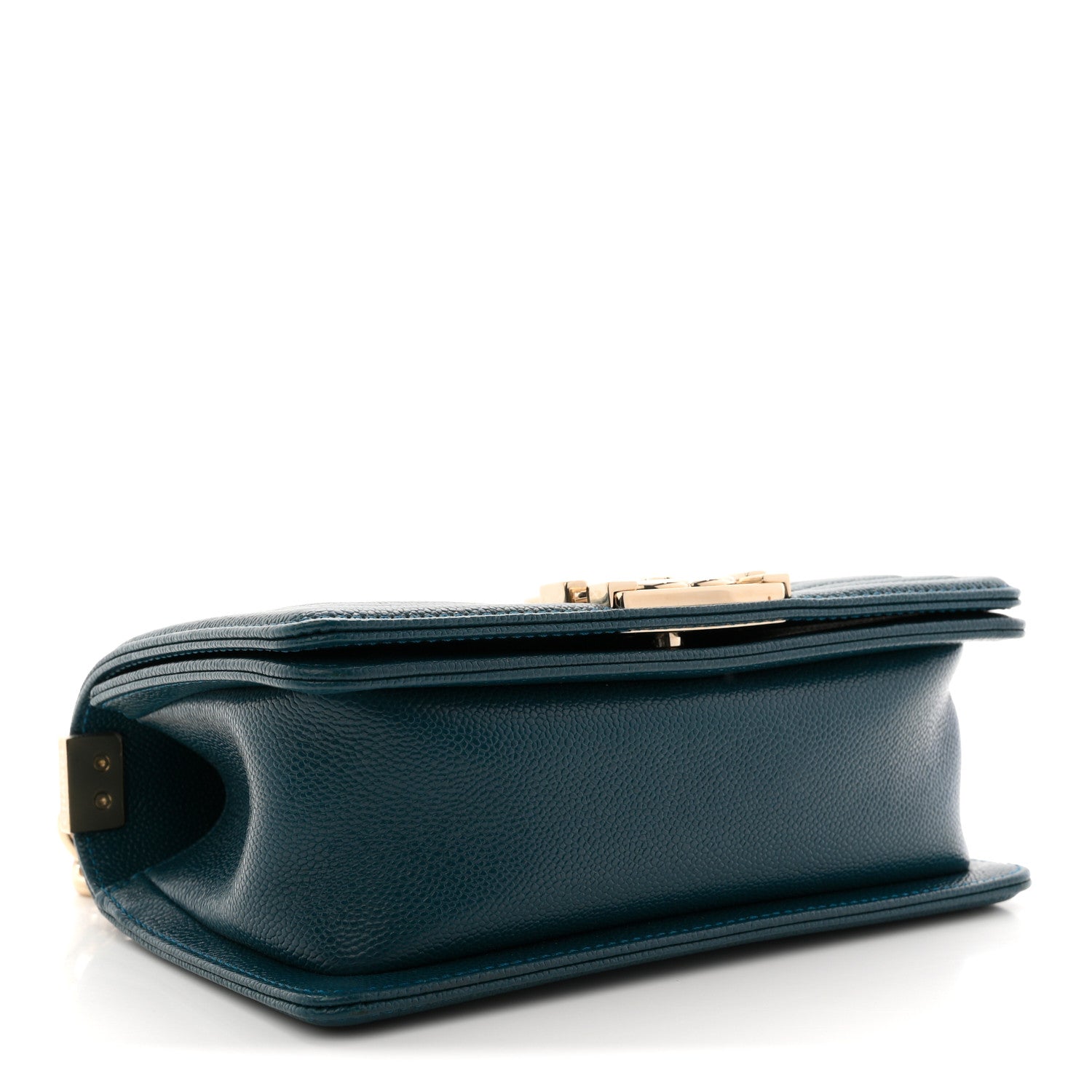 Caviar Quilted Small Boy Flap Dark Blue