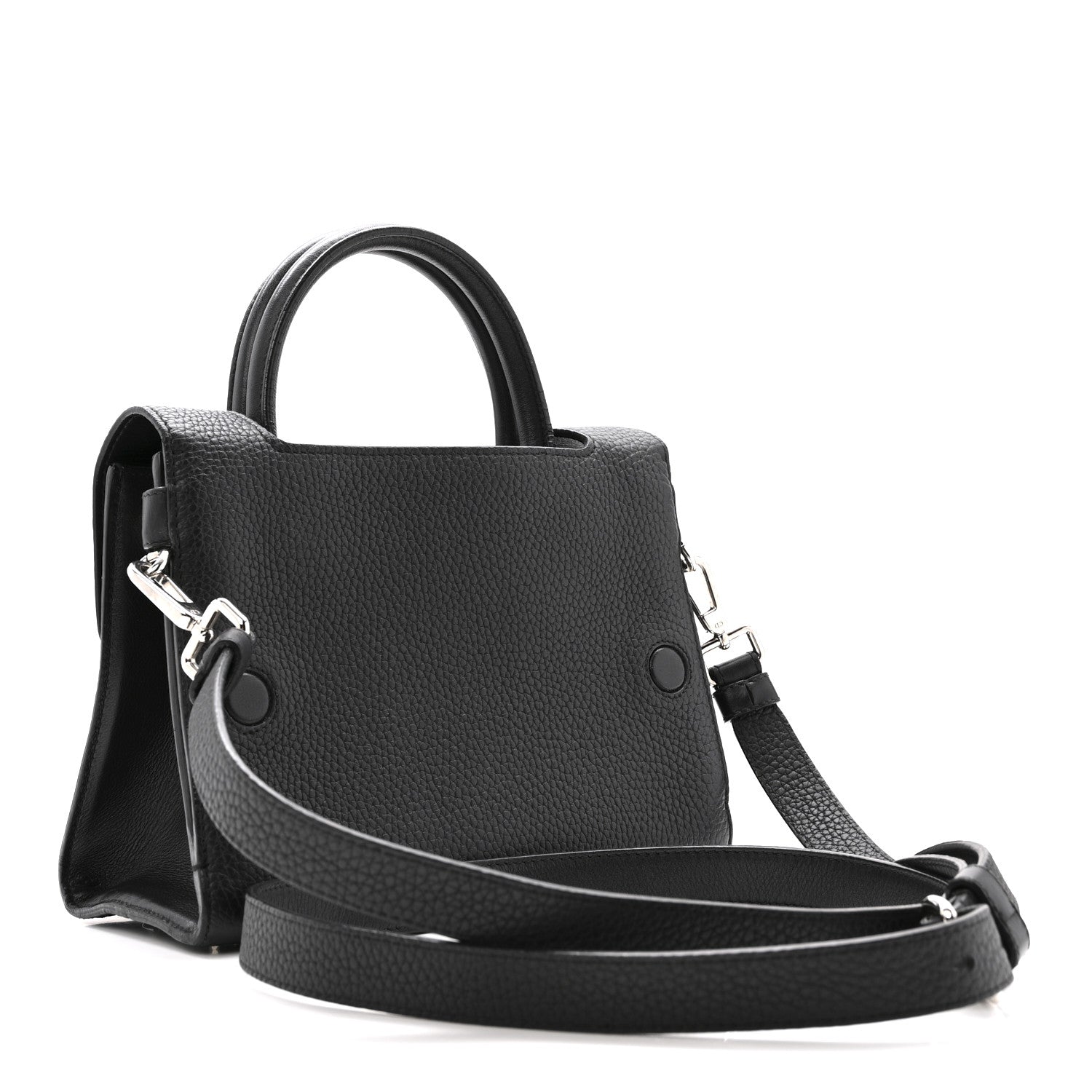 Grained Calfskin Mini Diorever Flap Black