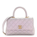 Metallic Caviar Quilted Mini Coco Handle Flap Light Pink
