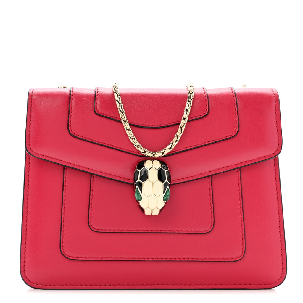 Calfskin Small Serpenti Forever Snake Strap Crossbody Bag Pink