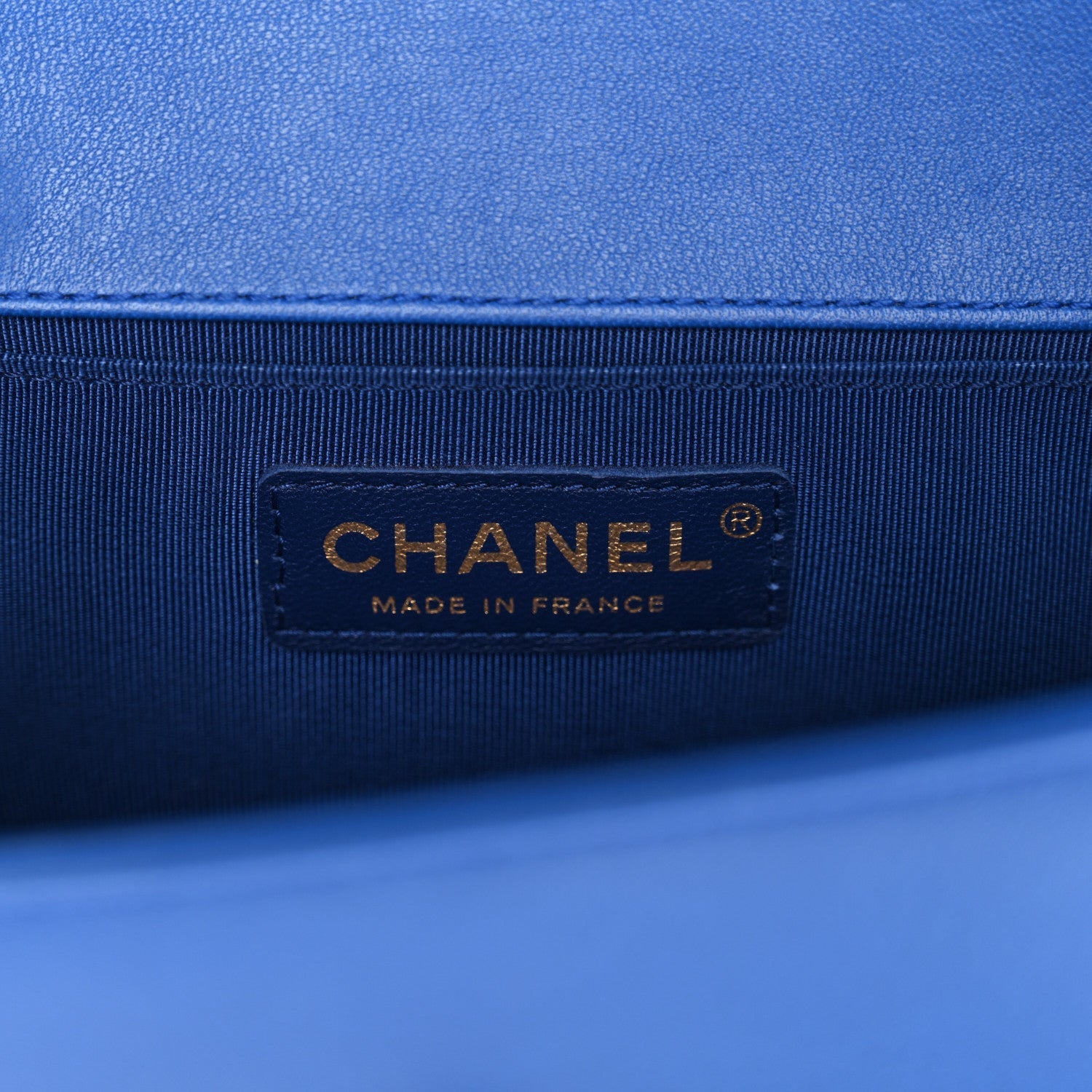 Lambskin Quilted Small Boy Flap Blue