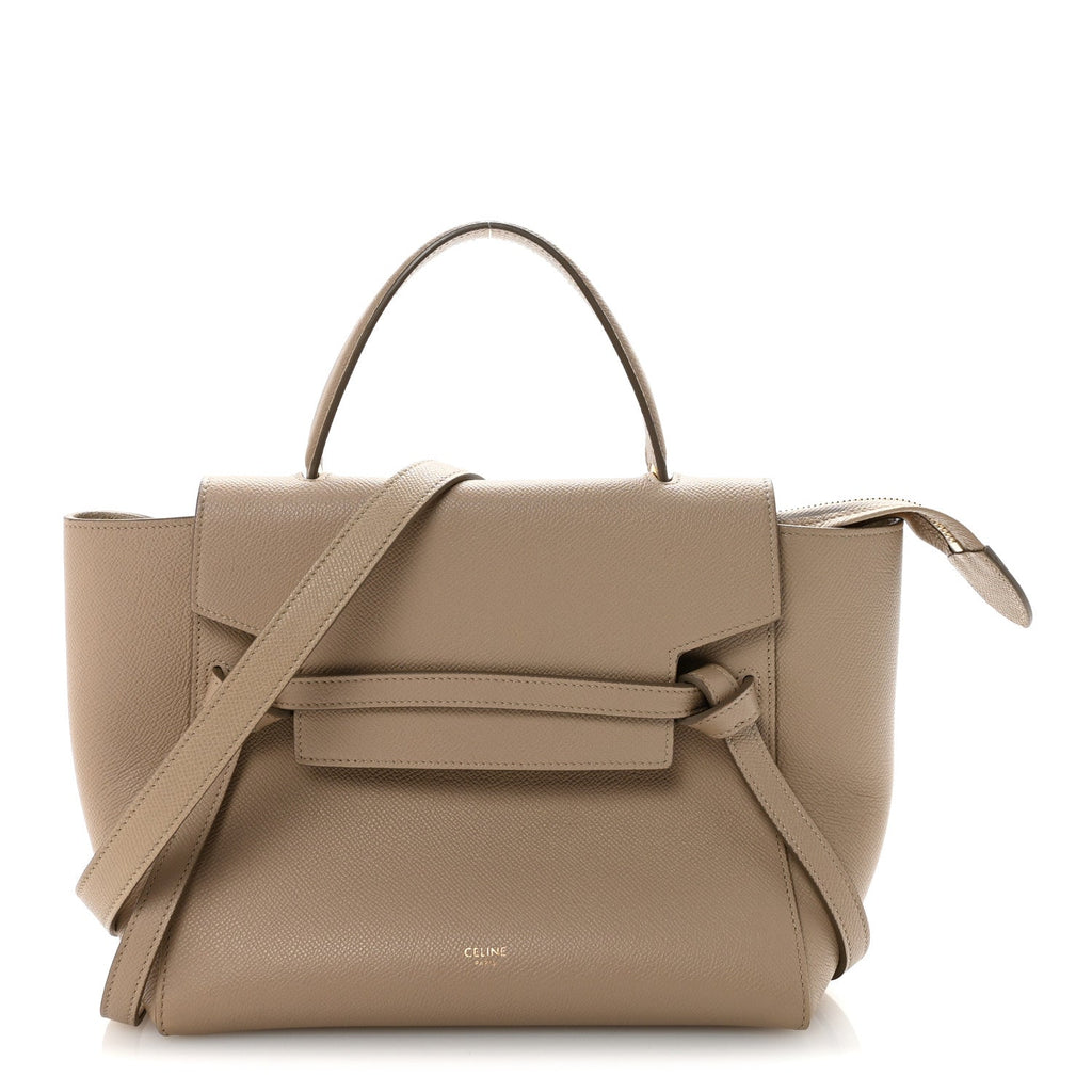 Grained Calfskin Micro Belt Bag Light Taupe