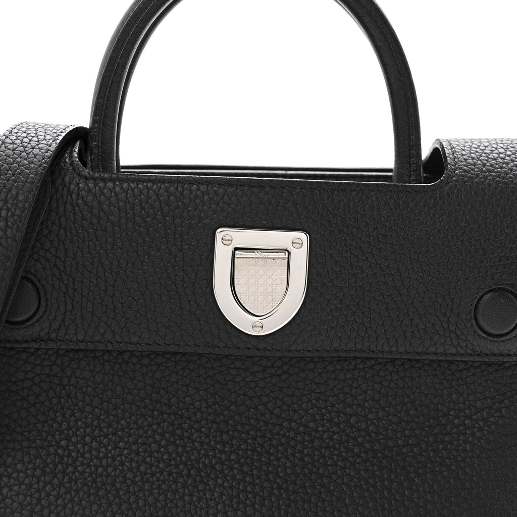 Grained Calfskin Mini Diorever Flap Black