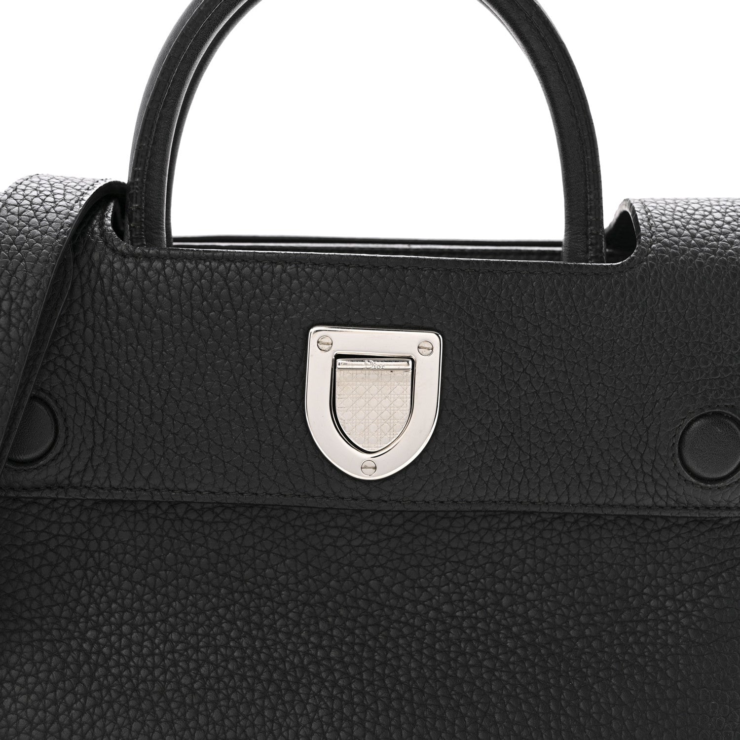 Grained Calfskin Mini Diorever Flap Black