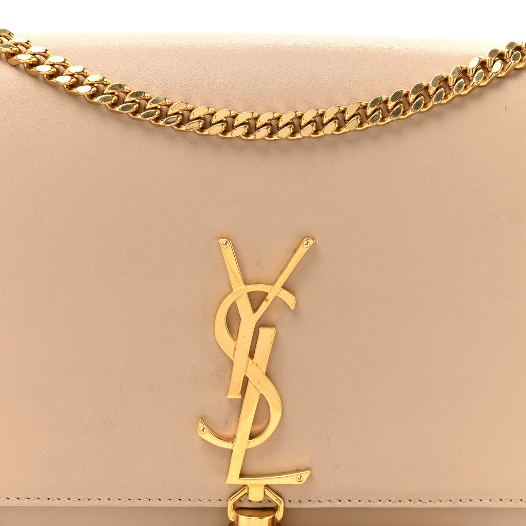Smooth Calfskin Medium Classic Monogram Kate Tassel Satchel Nude Powder
