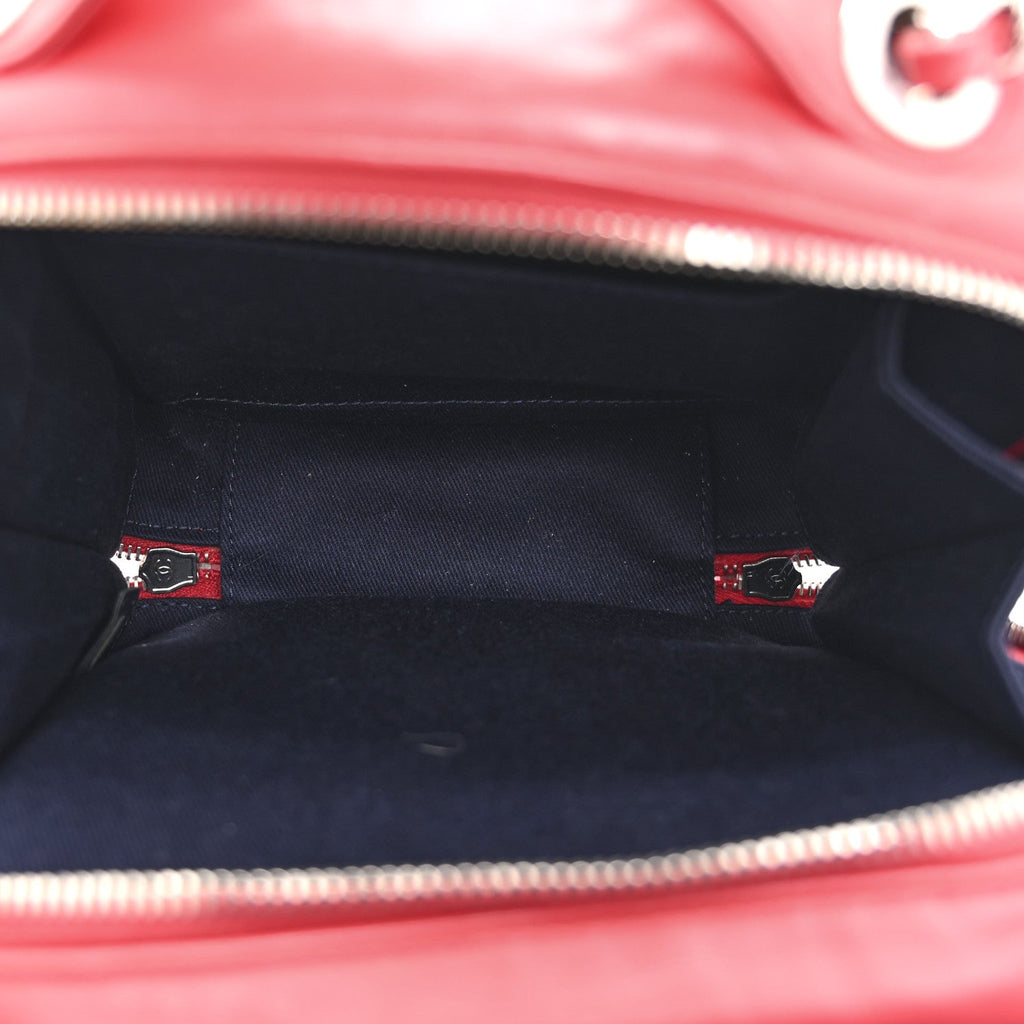 Aged Calfskin Quilted Top Handle Camera Case Red