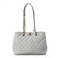 Caviar Quilted Shopping Tote Light Green