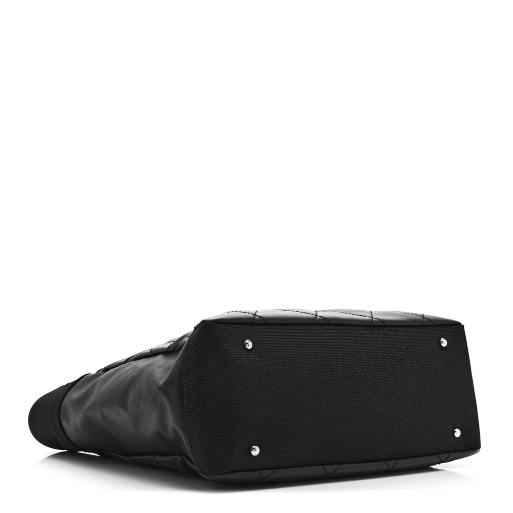 Coated Canvas Quilted Large Paris Biarritz Tote Black
