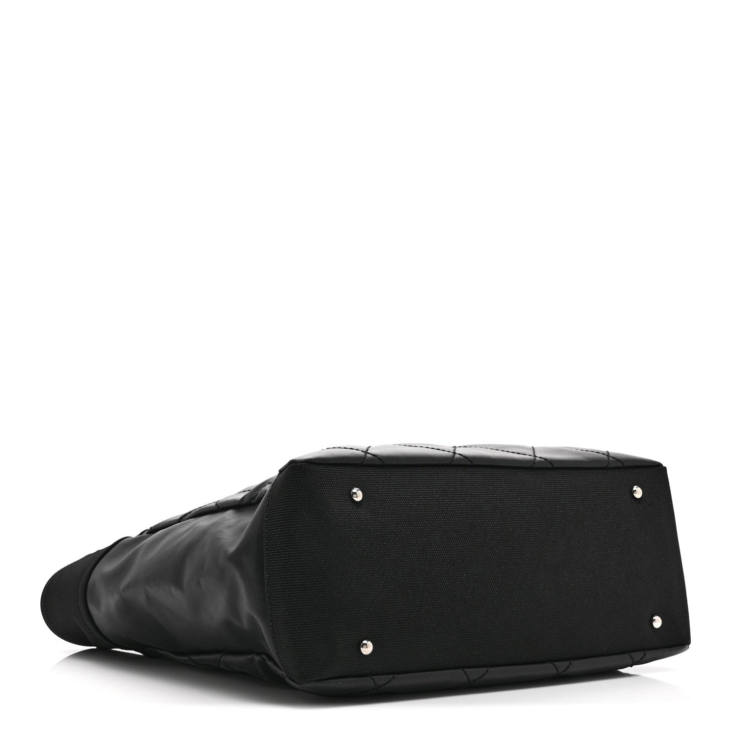 Coated Canvas Quilted Large Paris Biarritz Tote Black