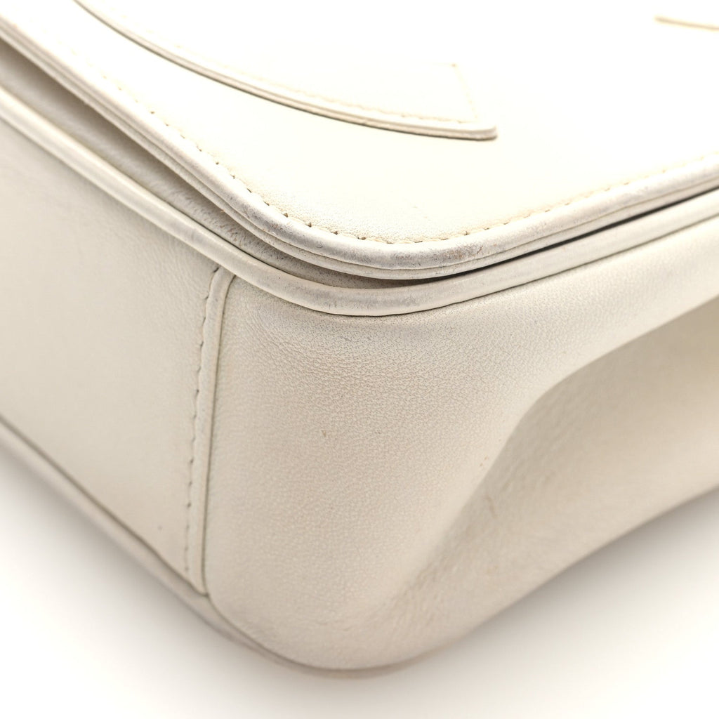 Lambskin CC Mania Flap Bag White