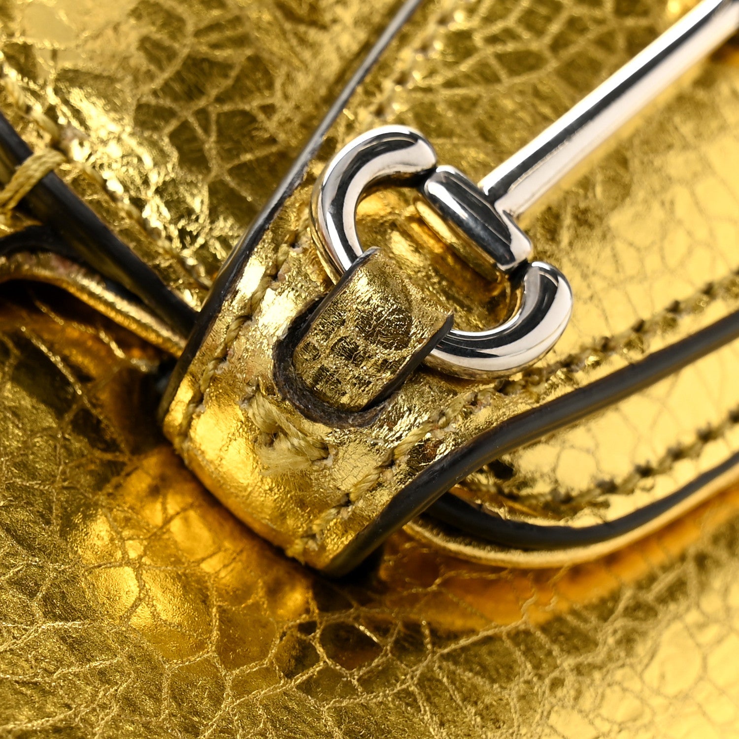 Metallic Demetra Mini Horsebit 1955 Asymmetric Shoulder Bag Gold