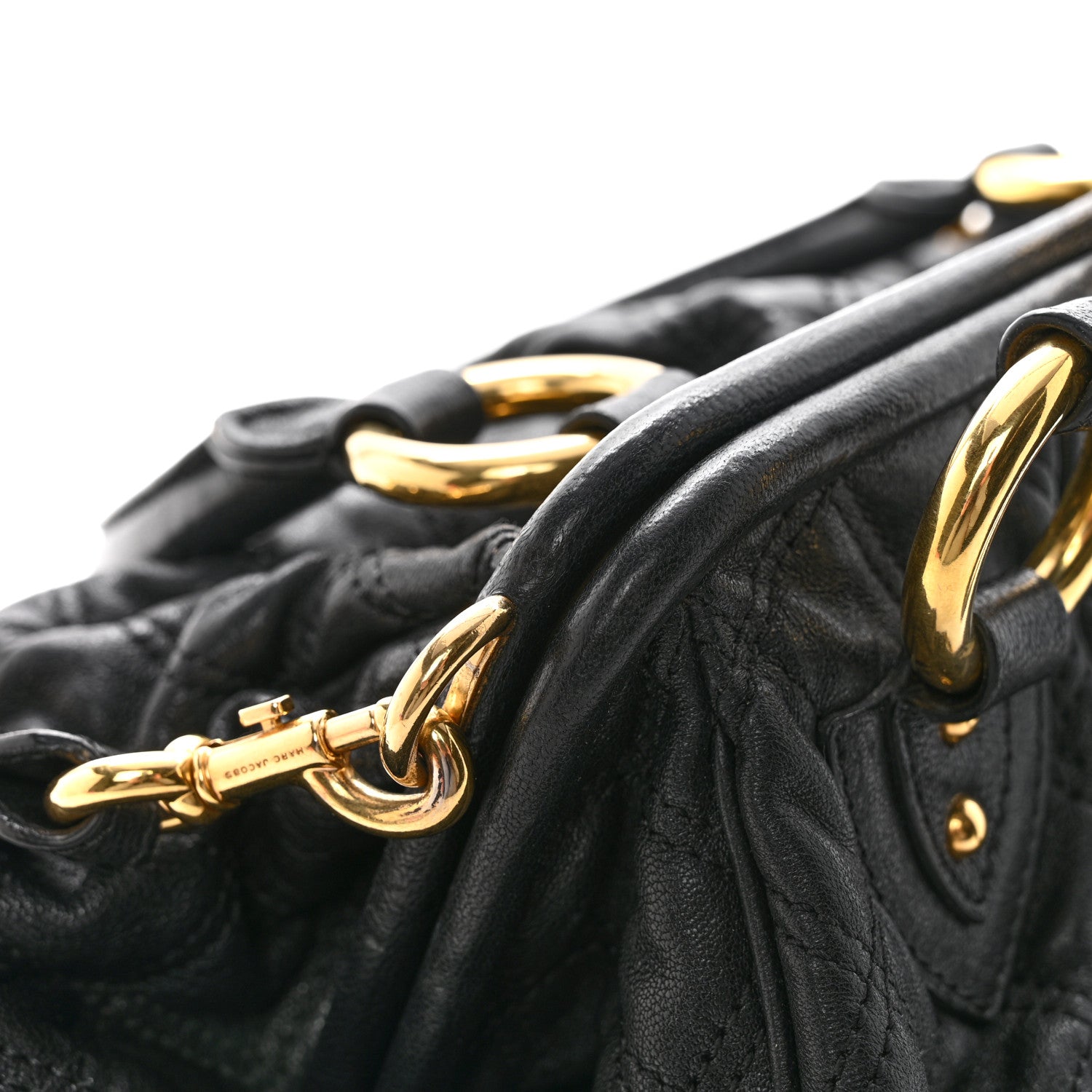 Calfskin Quilted Stam Black