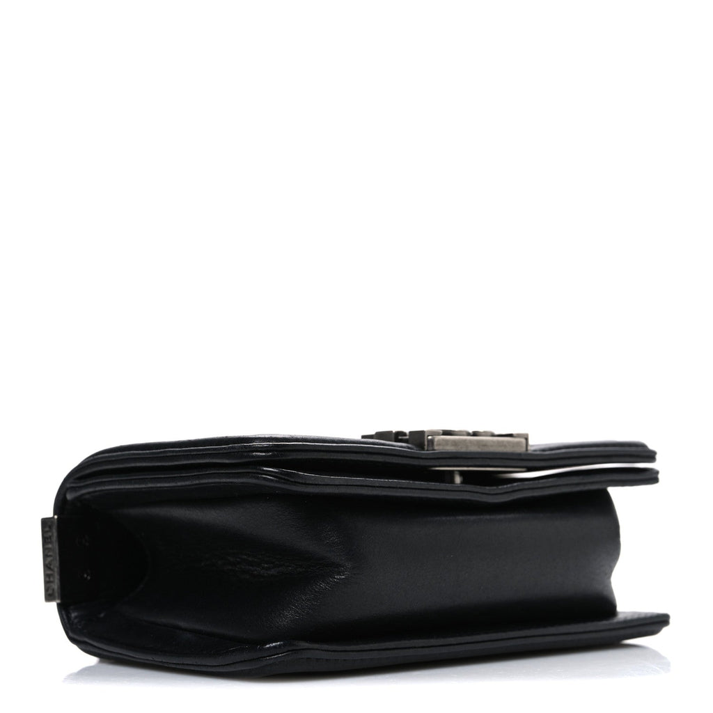 Galuchat Stingray Mini Boy Flap Black Silver