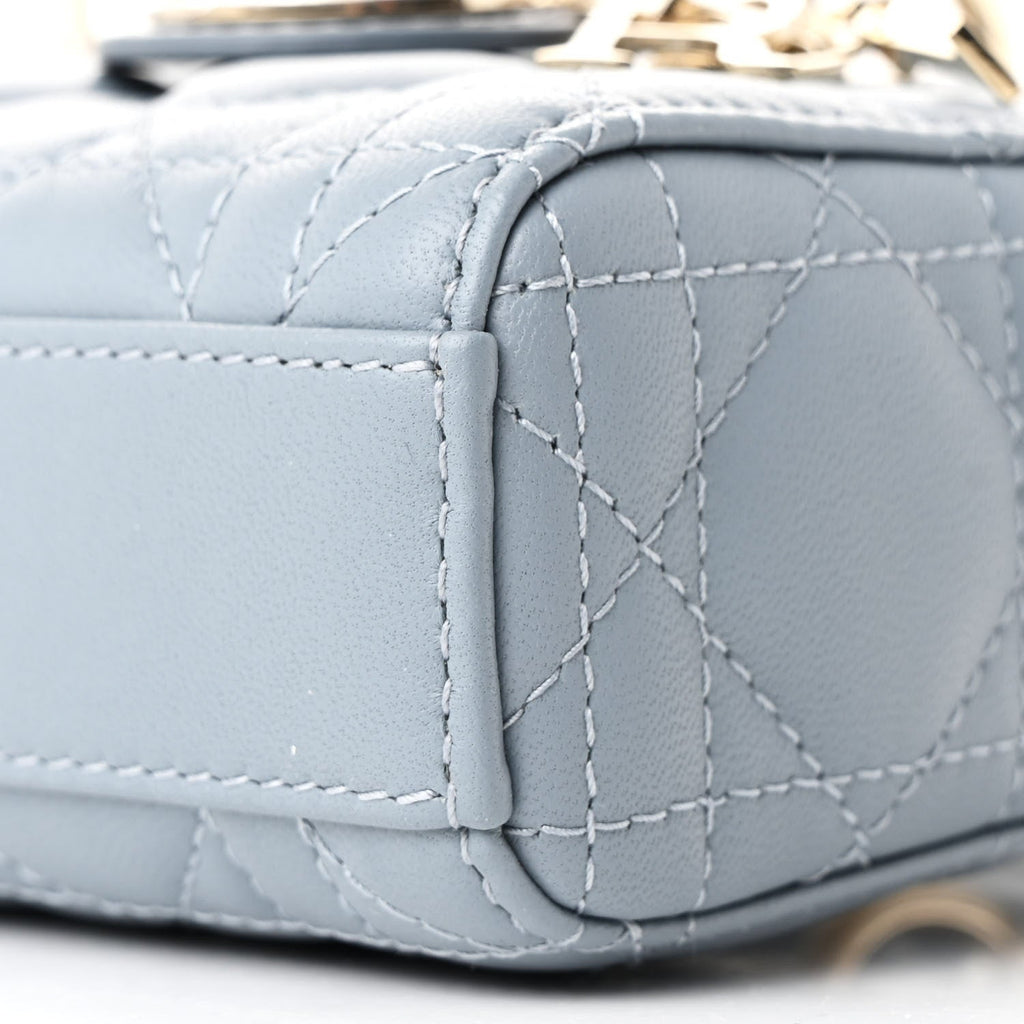 Lambskin Cannage Micro Lady D-Joy Cloud Blue