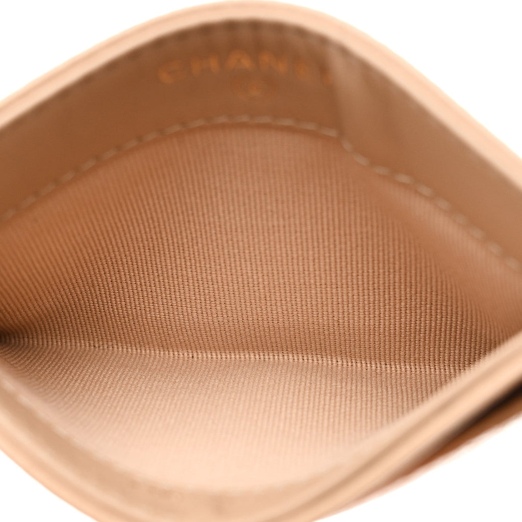 Caviar Quilted  Holder Beige