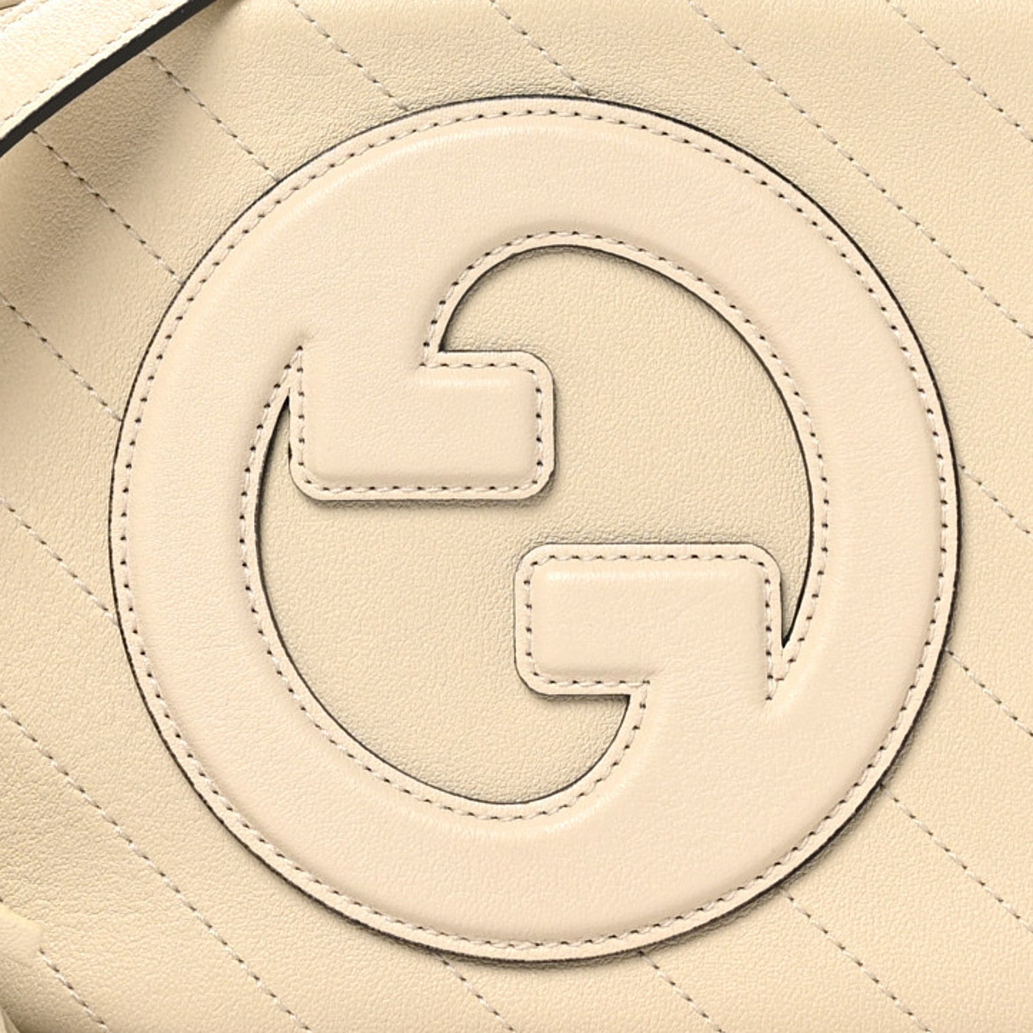Sakai Be Green Calfskin Diagonal Stitched Small Blondie Shoulder Bag Mystic White