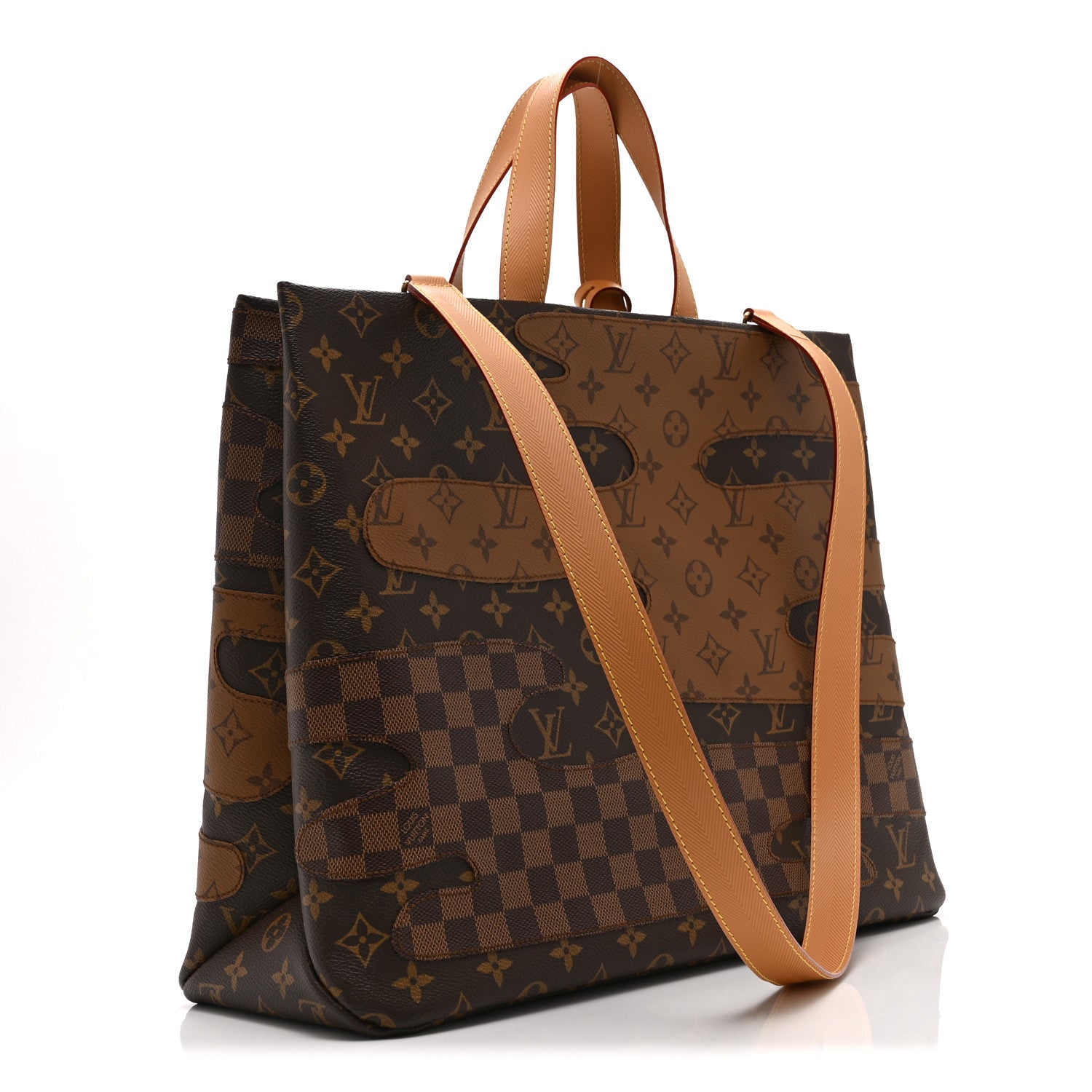 Monogram Landscape Shopper Tote MM Brown
