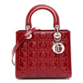 Patent Cannage Medium Lady Dior Red